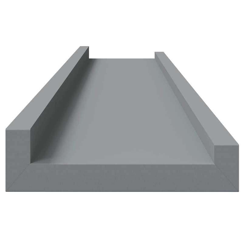 vidaXL Lacquered MDF Frame Ledge Shelf in Gray (Set of 2)