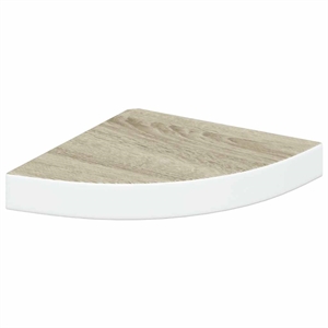 vidaXL MDF & Metal Wall Mounted Corner Shelf in Oak and White Honeycomb