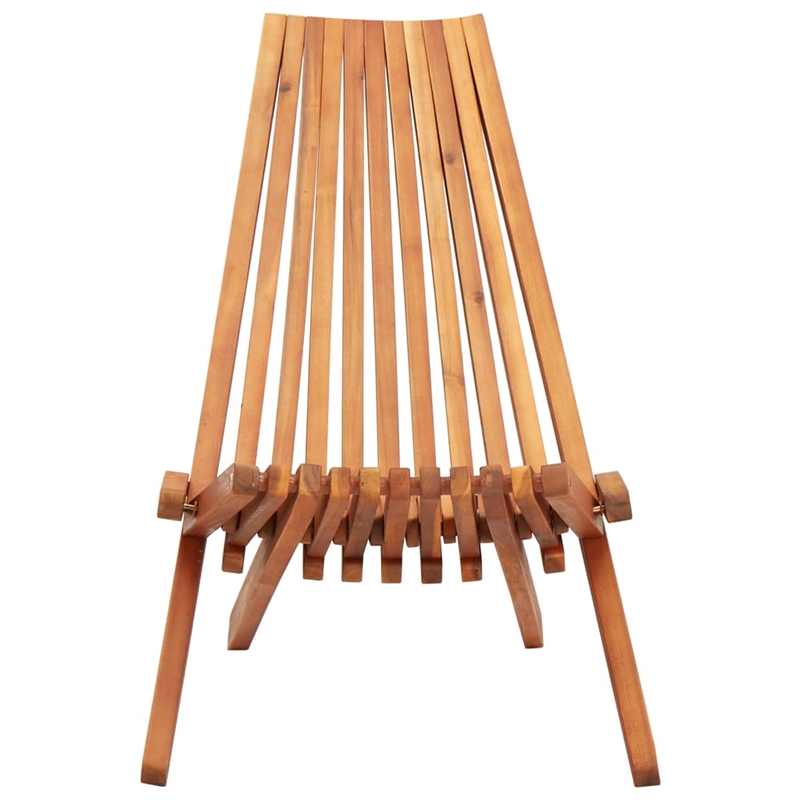 vidaXL Solid Acacia Wood Standard Foldable Outdoor Chair in Brown