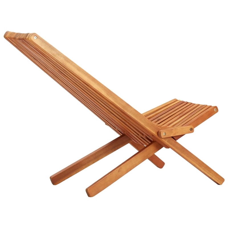 vidaXL Solid Acacia Wood Standard Foldable Outdoor Chair in Brown