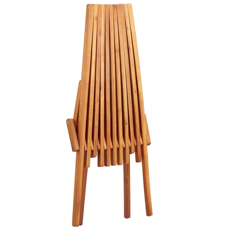 vidaXL Solid Acacia Wood Standard Foldable Outdoor Chair in Brown