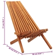 vidaXL Solid Acacia Wood Standard Foldable Outdoor Chair in Brown