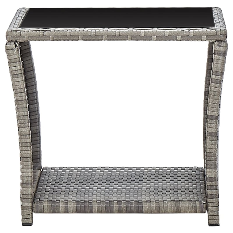 vidaXL Poly Rattan Compact Durable Coffee Table in Gray and Black