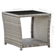 vidaXL Poly Rattan Compact Durable Coffee Table in Gray and Black