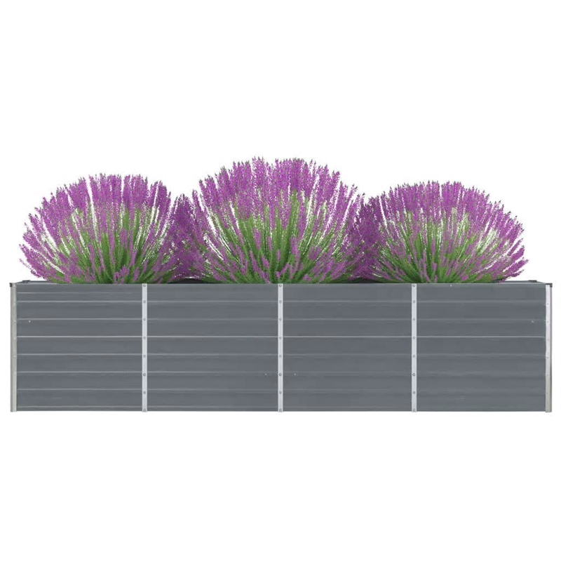 vidaXL Large Galvanized Steel Garden Planter in Gray