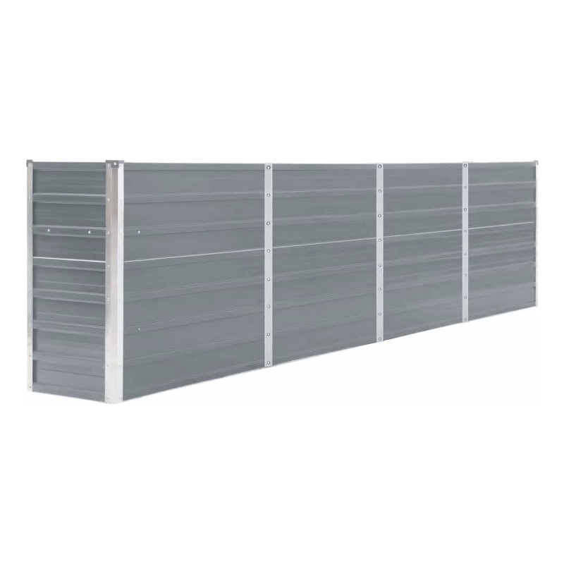 vidaXL Large Galvanized Steel Garden Planter in Gray