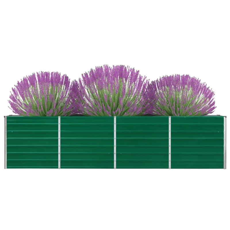 vidaXL Large Galvanized Steel Garden Planter in Green