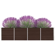 vidaXL Large Galvanized Steel Garden Planter in Brown