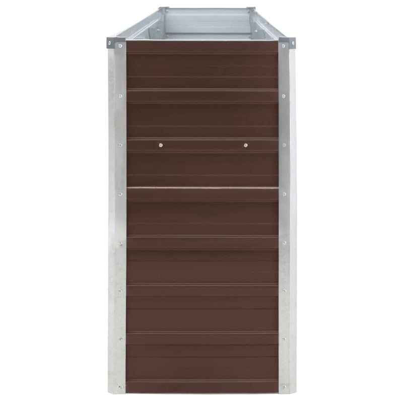 vidaXL Large Galvanized Steel Garden Planter in Brown