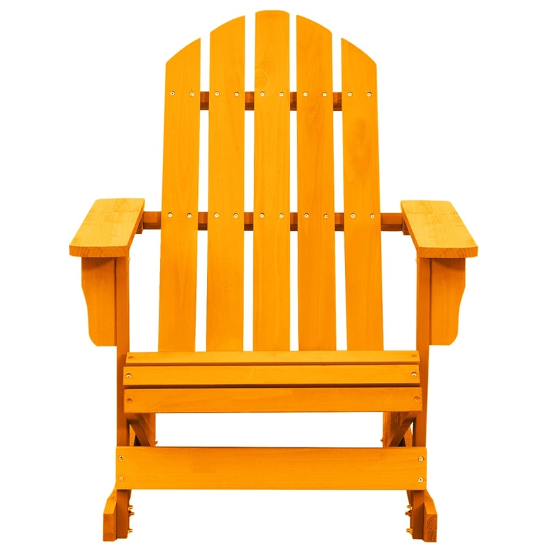 vidaXL Solid Fir Wood Medium Ergonomic Garden Rocking Chair in Orange