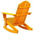 vidaXL Solid Fir Wood Medium Ergonomic Garden Rocking Chair in Orange