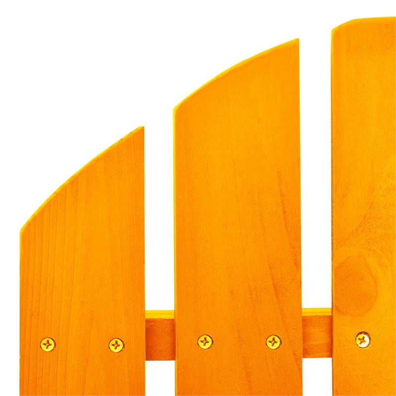 vidaXL Solid Fir Wood Medium Ergonomic Garden Rocking Chair in Orange