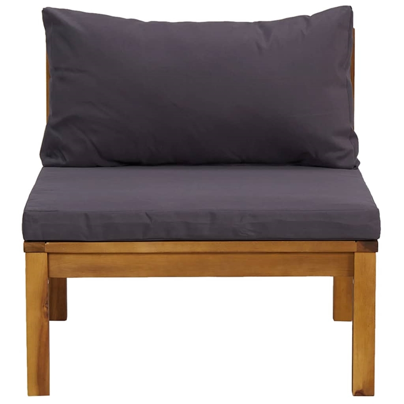 vidaXL Solid Acacia Wood Garden Lounge Set in Dark Gray
