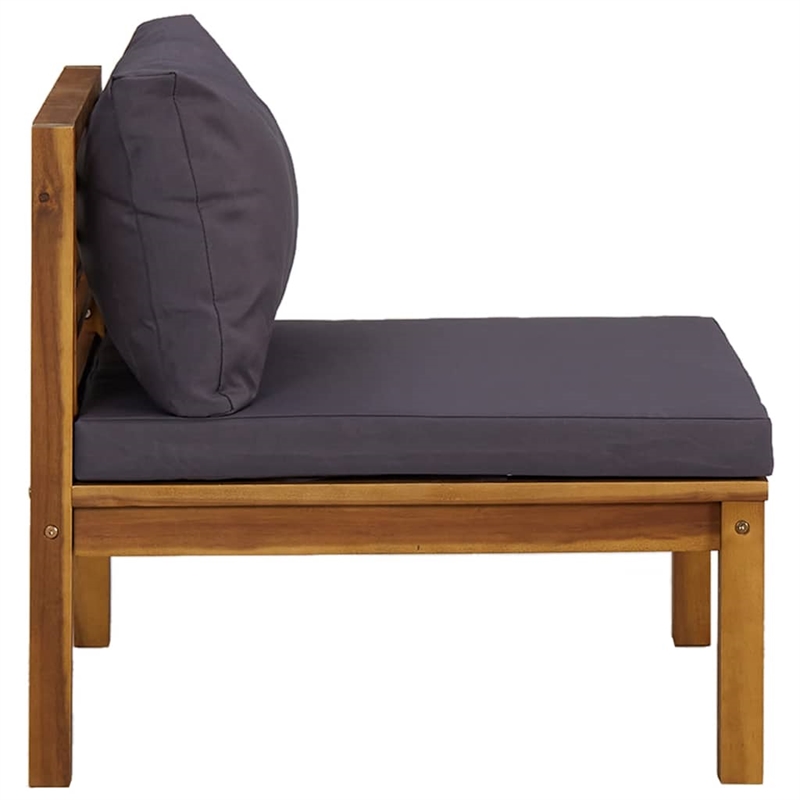 vidaXL Solid Acacia Wood Garden Lounge Set in Dark Gray