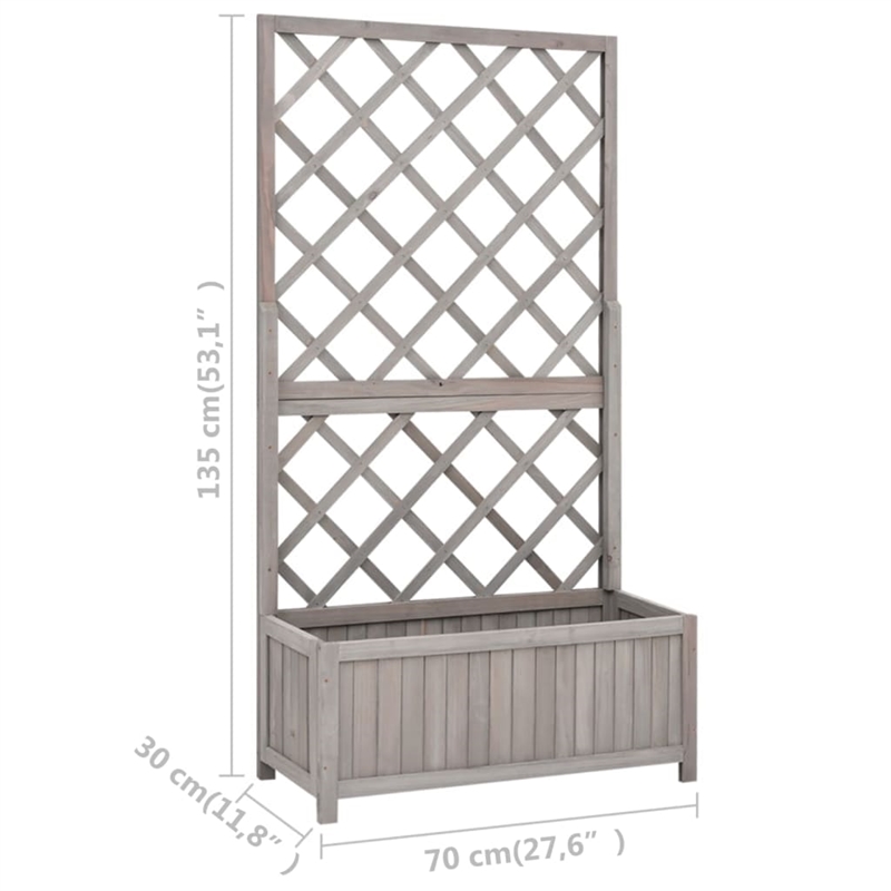 vidaXL Firwood Garden Planter in Gray