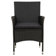 vidaXL Poly Rattan Medium Garden Chair in Black (Set of 2)