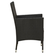 vidaXL Poly Rattan Medium Garden Chair in Black (Set of 2)