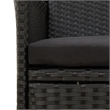 vidaXL Poly Rattan Medium Garden Chair in Black (Set of 2)