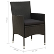 vidaXL Poly Rattan Medium Garden Chair in Black (Set of 2)