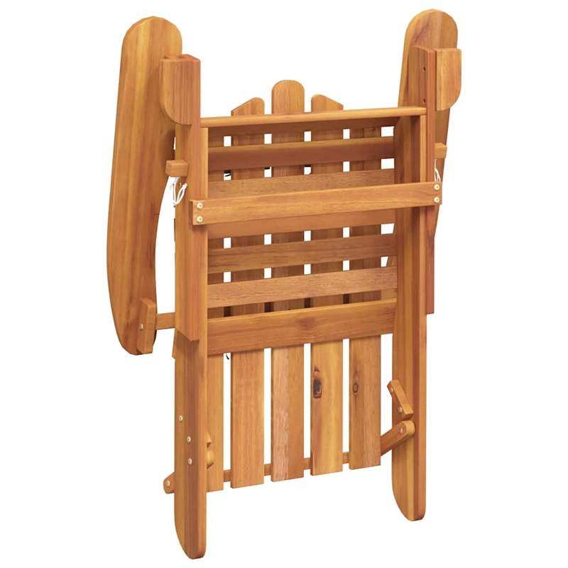 vidaXL Solid Acacia Wood Standard Foldable Garden Chair in Natural Wood