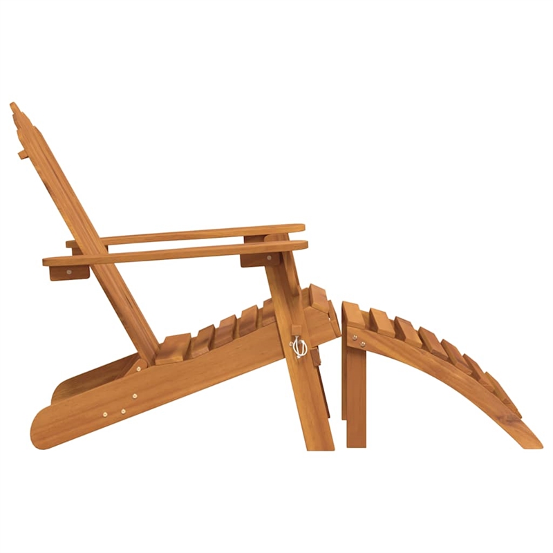 vidaXL Solid Acacia Wood Standard Foldable Garden Chair in Natural Wood