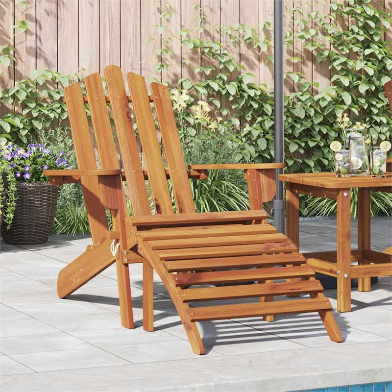 vidaXL Solid Acacia Wood Standard Foldable Garden Chair in Natural Wood