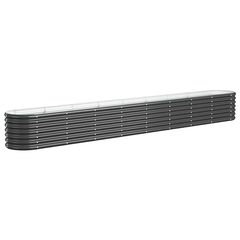 vidaXL Large Powder-Coated Steel Raised Garden Bed in Anthracite