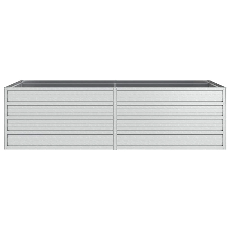 vidaXL Large Galvanized Steel Raised Garden Bed in Silver