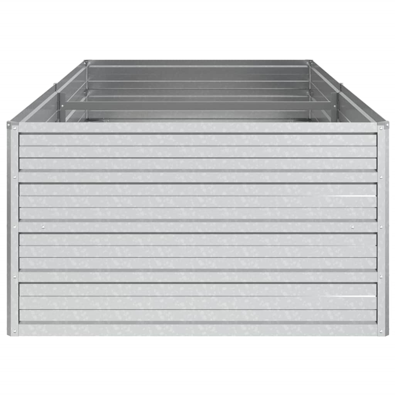 vidaXL Large Galvanized Steel Raised Garden Bed in Silver