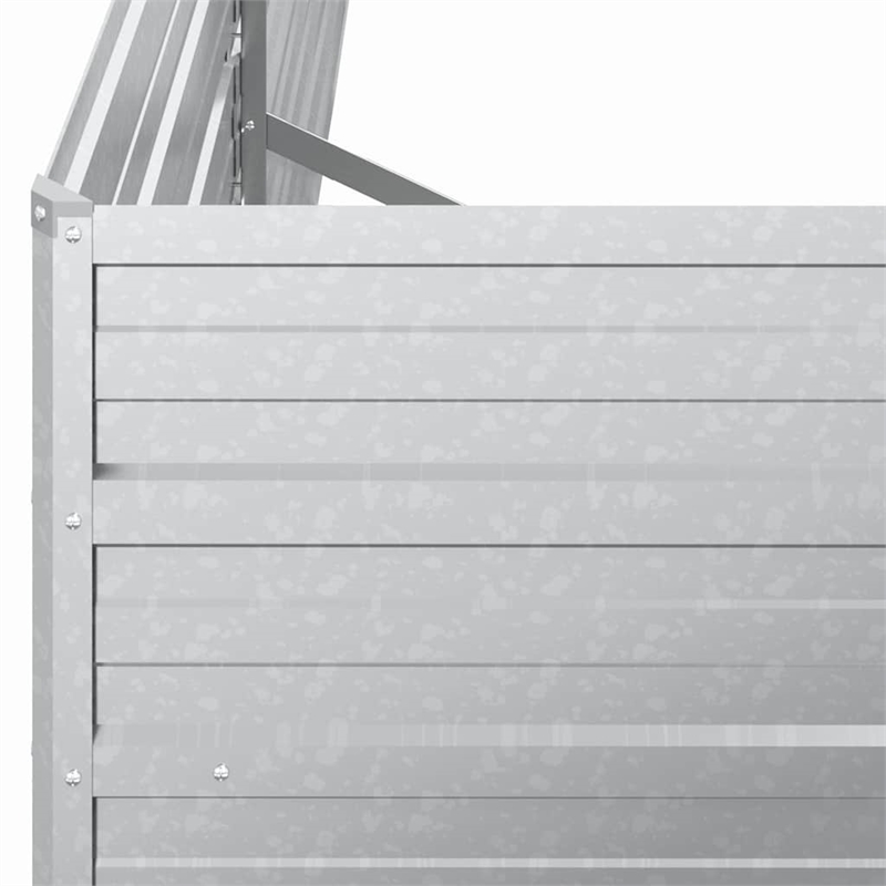 vidaXL Large Galvanized Steel Raised Garden Bed in Silver