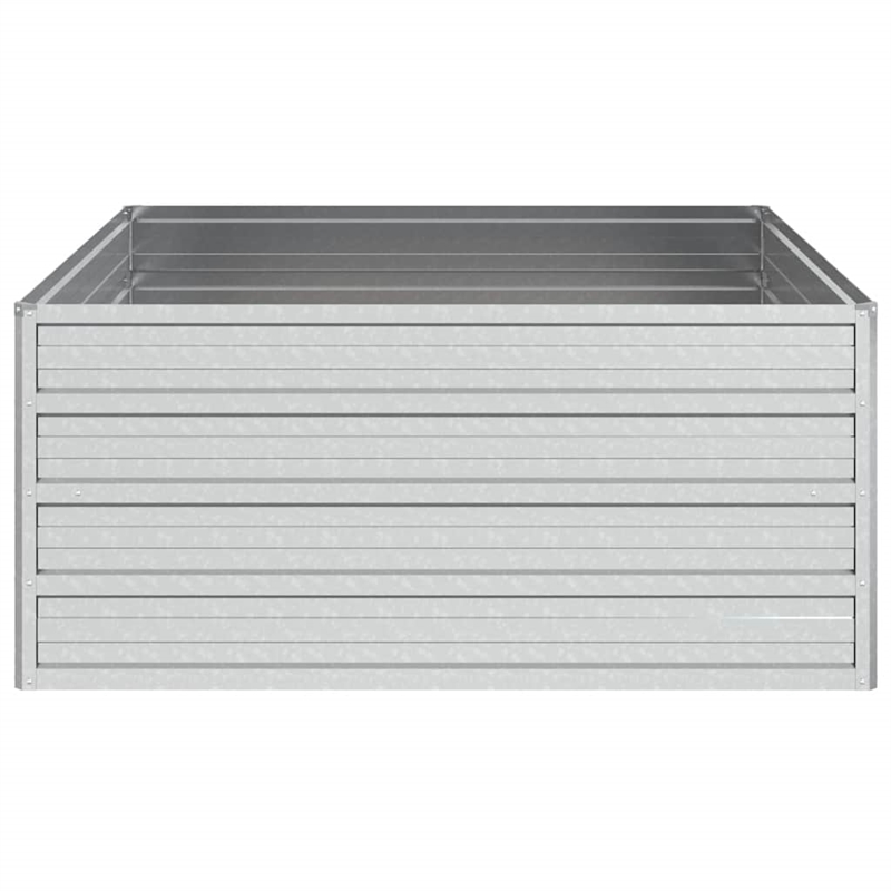 vidaXL Galvanized Steel Raised Garden Bed in Silver
