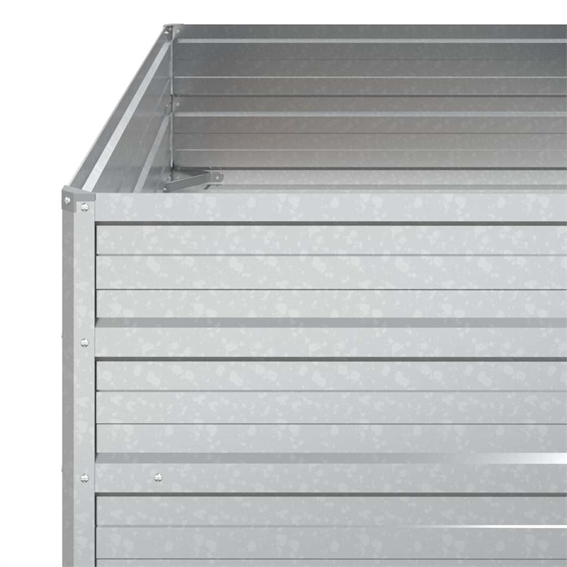 vidaXL Galvanized Steel Raised Garden Bed in Silver