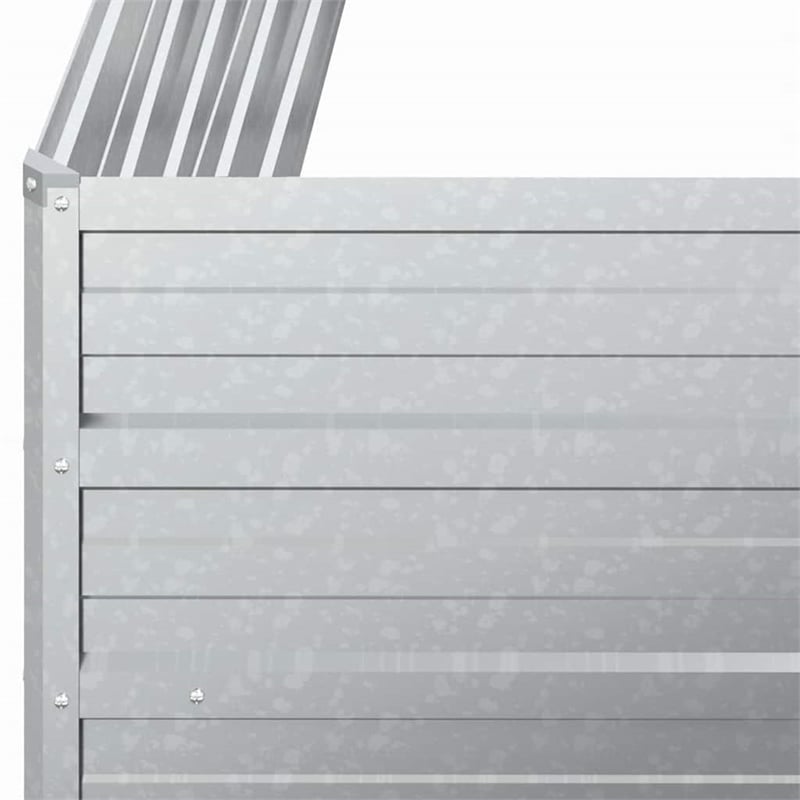 vidaXL Galvanized Steel Raised Garden Bed in Silver
