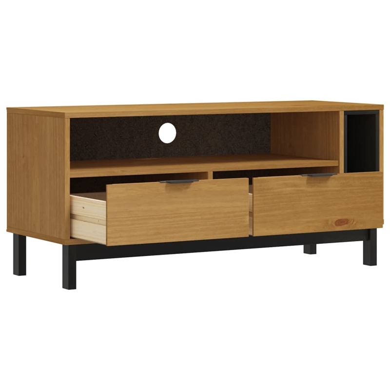 vidaXL Solid Pine Wood TV Cabinet in Oak