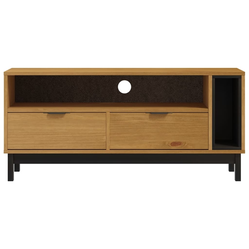 vidaXL Solid Pine Wood TV Cabinet in Oak