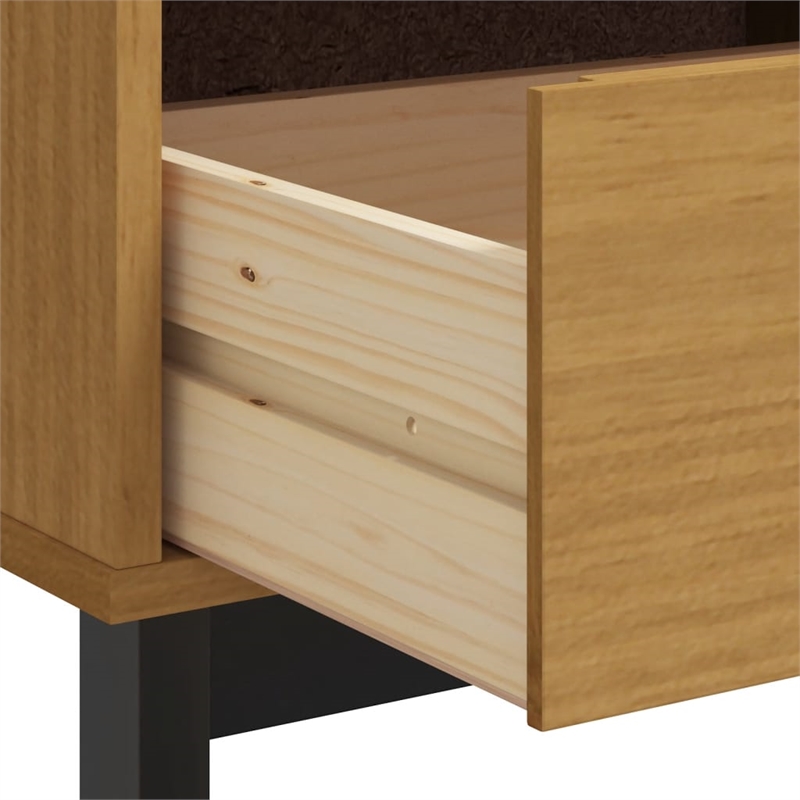 vidaXL Solid Pine Wood TV Cabinet in Oak