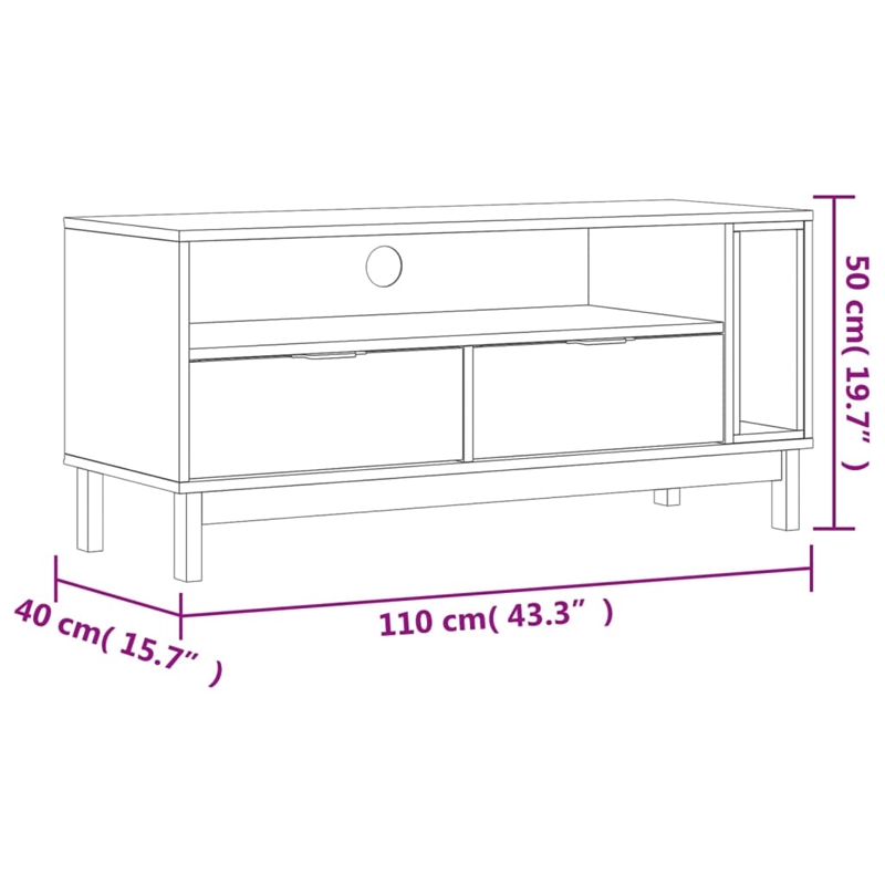vidaXL Solid Pine Wood TV Cabinet in Oak