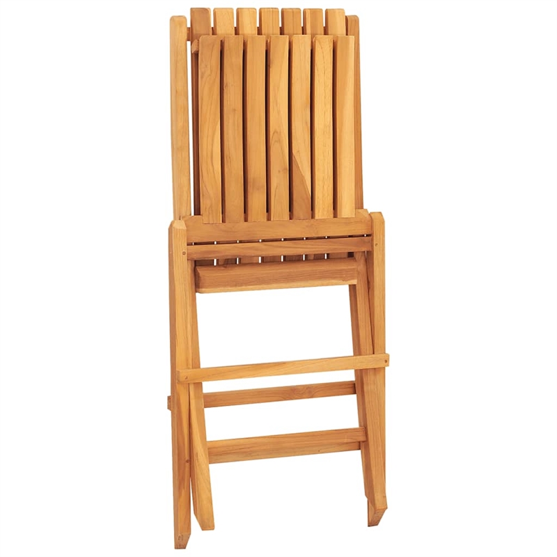 vidaXL Solid Teak Wood Medium Folding Garden Chair in Teak (Set of 2)