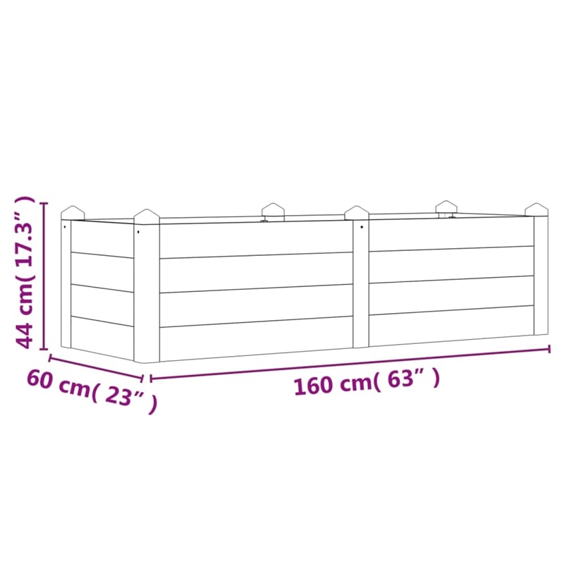 vidaXL Large Stackable Wood Raised Garden Bed in Natural