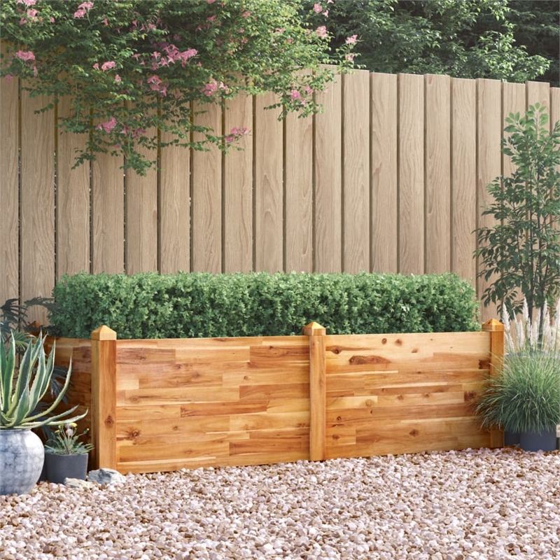 vidaXL Large Stackable Wood Raised Garden Bed in Natural