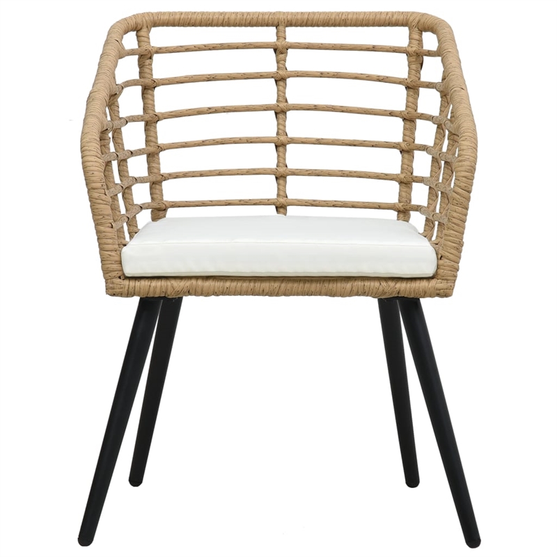 vidaXL PE Rattan Medium Ergonomic Garden Chair in Oak (Set of 2)