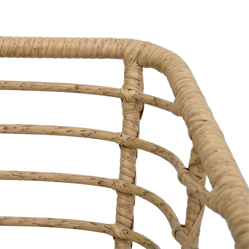 vidaXL PE Rattan Medium Ergonomic Garden Chair in Oak (Set of 2)