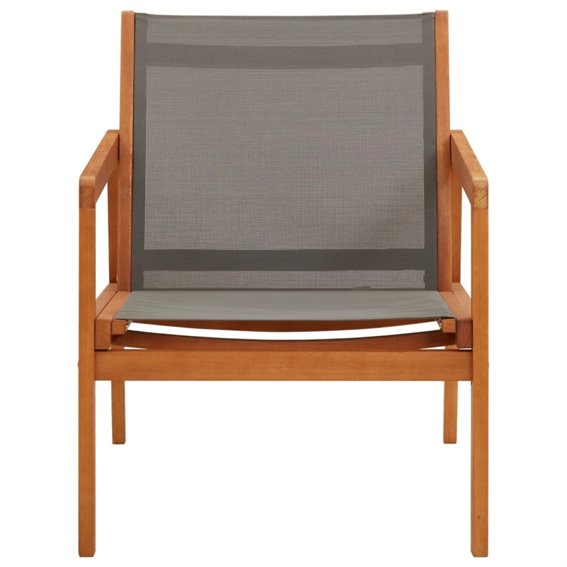 vidaXL Solid Eucalyptus Wood Garden Chair in Gray/Natural