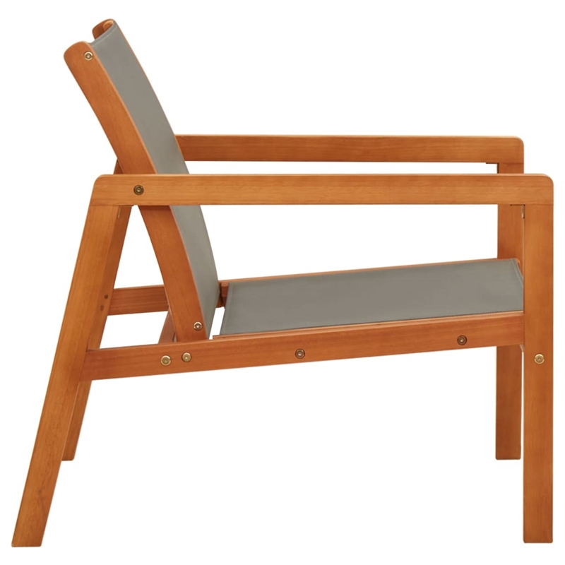 vidaXL Solid Eucalyptus Wood Garden Chair in Gray/Natural