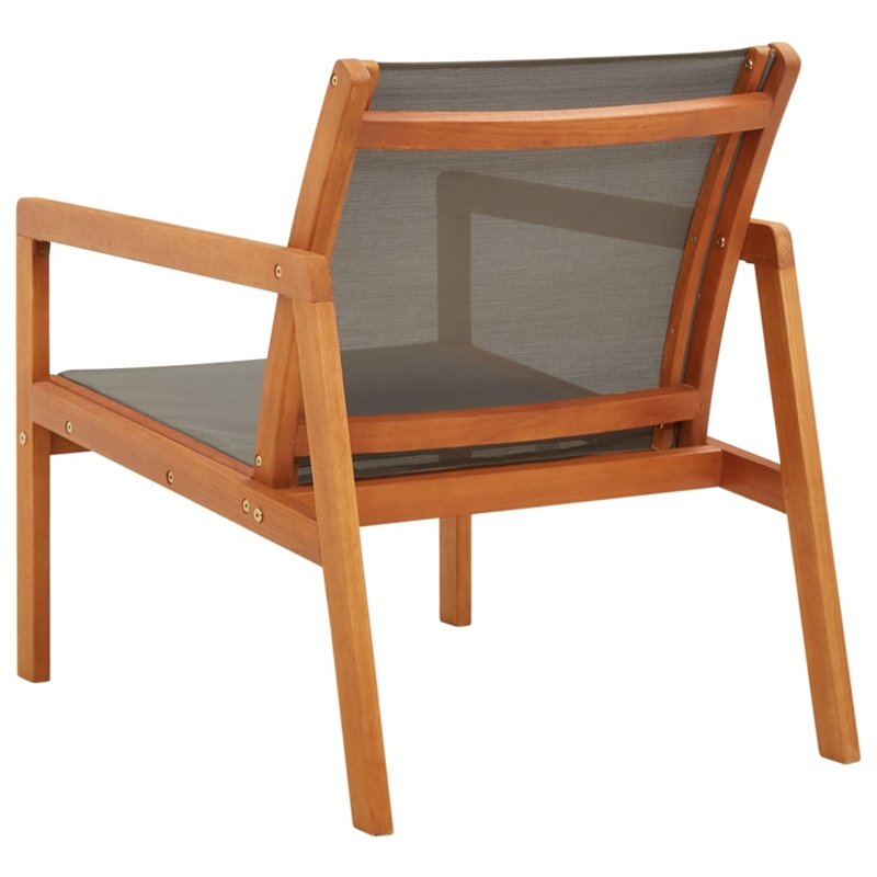 vidaXL Solid Eucalyptus Wood Garden Chair in Gray/Natural