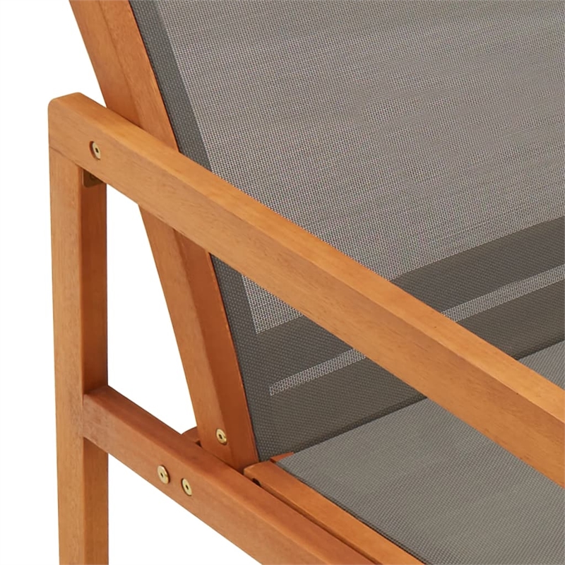 vidaXL Solid Eucalyptus Wood Garden Chair in Gray/Natural