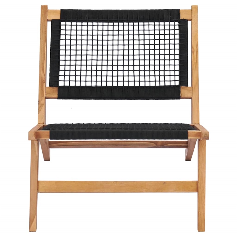vidaXL Wood Sun Lounger in Natural and Black Cushions