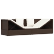 vidaXL Foldable Rattan Sun Lounger in Brown and Cream White Cushions