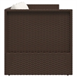 vidaXL Foldable Rattan Sun Lounger in Brown and Cream White Cushions
