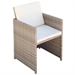 vidaXL Poly Rattan Outdoor Dining Chair in Beige (Set of 2)